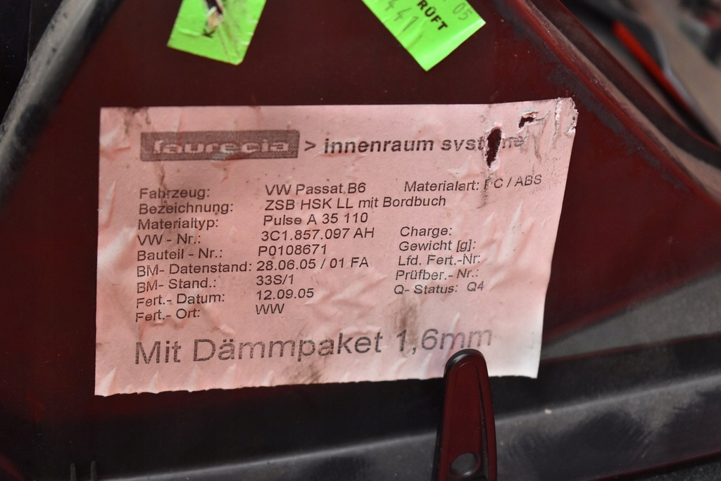 фото №9, Бардачок пассажира volkswagen оригинальный номер 3c1857101