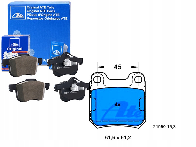 фото №1, Ate комплект тормозных колодок тормозных 90540177 9192125 9