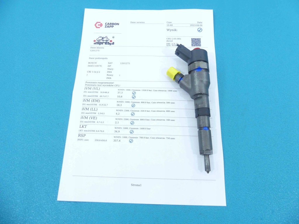 фото №1, Перевірений форсунка peugeot 307 0445110076 2.0 hdi