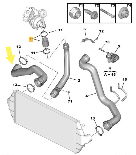 Шланг труба пабтрубок  scudo ulysse citroen jumpy c8 Цена