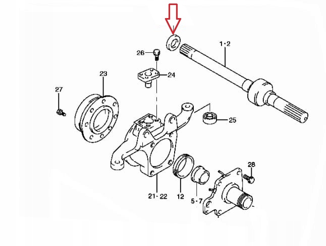 фото №3, Ущільнювач піввісь перед samurai jimny