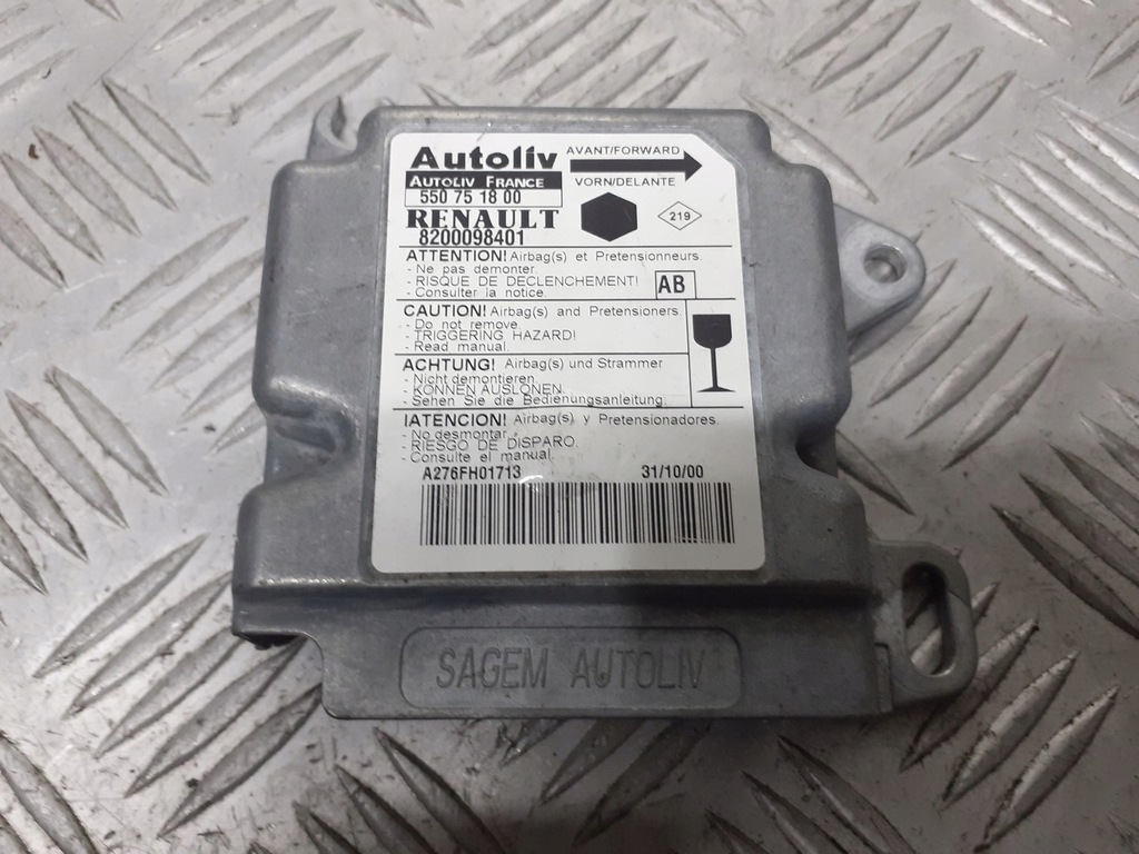 фото №1, Модуль датчик подушка безпеки renault kangoo i 8200098401