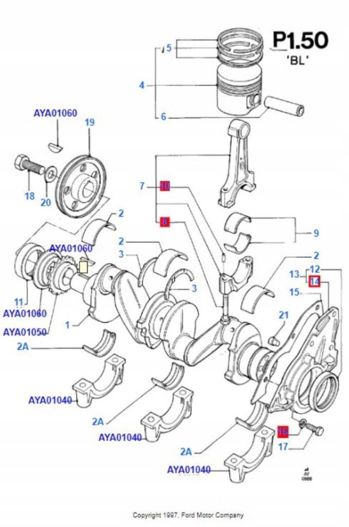 Сальник вала коленчатого ford escort fiesta с Разборки