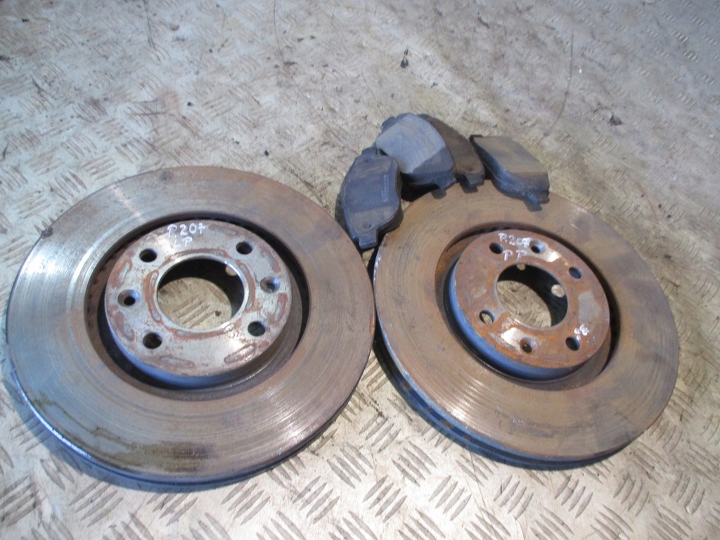 фото №1, Тормозные диски тормозные + тормозные колодки перед peugeot 207