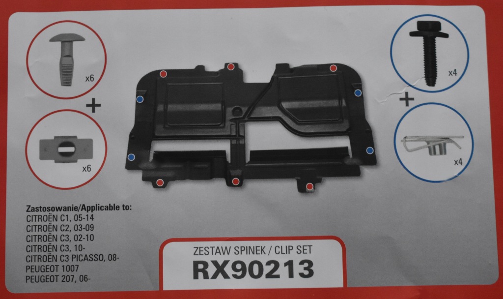 фото №2, Citroen c1 c2 c3 picasso ds3 кліпси захист двигуна набір кліпси