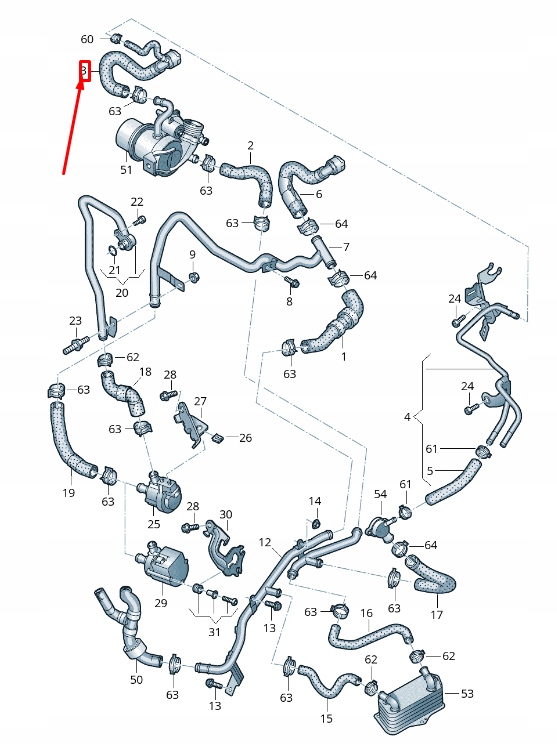 фото №1, Audi q3 f3 охлаждающая жидкость шланг with quick release соединитель 5qa122157a