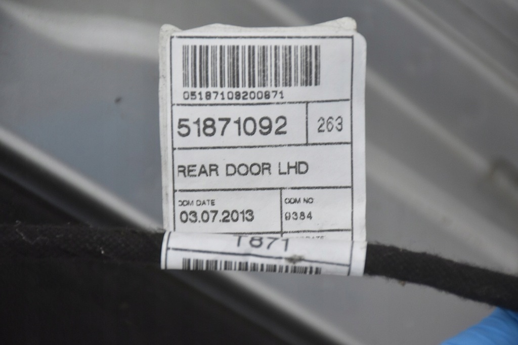 фото №9, Двері задні задня ліва opel combo iii d fiat doblo ii сріблястий