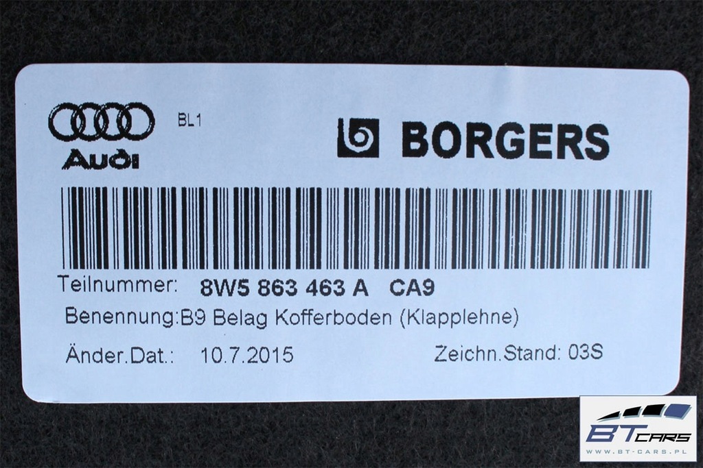фото №12, Audi a4 b9 sedan обшивка + pas + килимок багажника 8w5863879f 8w5863880c 8w586