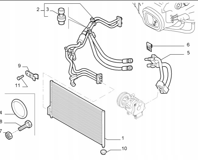 фото №10, Шланг кондиціонера fiat grande punto punto evo 1.2 1.4 10.05-