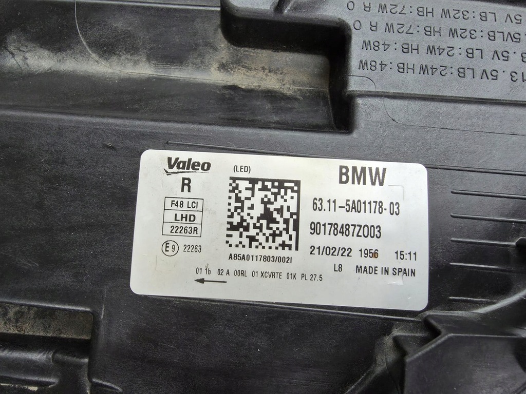 фото №11, Bmw x1 f48 lift lci лампа правая перед full led адаптивный 5a01178-03