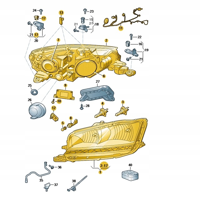 фото №1, Фара галогенный str.lewa skoda fabia oe: 6v1941015d