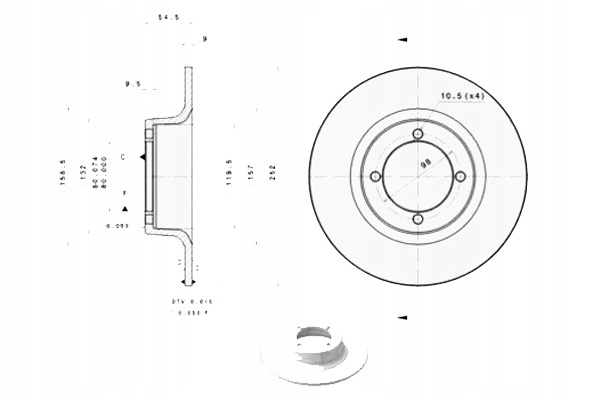 фото №1, Тормозные диски тормозные 2szt. skoda 105 120 rapid 1.0/1.2
