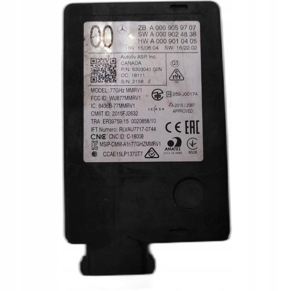 фото №1, Mercedes s-klasa w222 блок керування радар датчик a0009059707