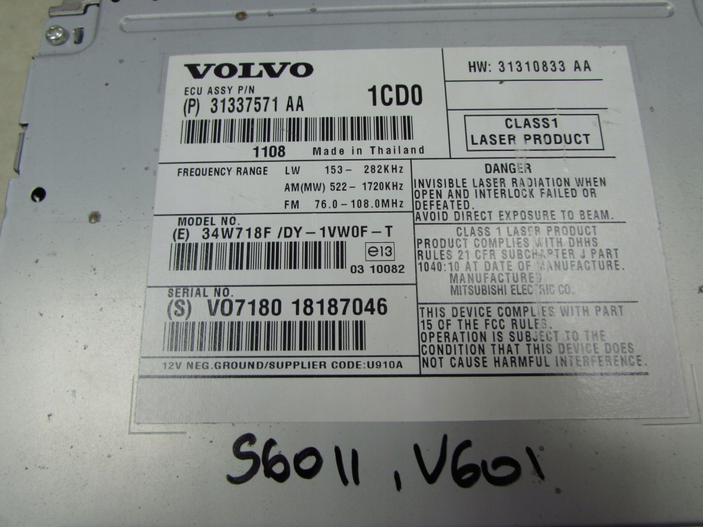 фото №6, Volvo s60 ii v60 xc60 10-17 чейнджер cd 31337571 31310833