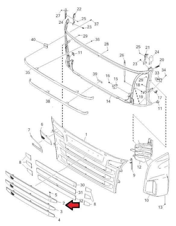 фото №2, Решітка сітка верхній решітка верхньої scania r 2010-