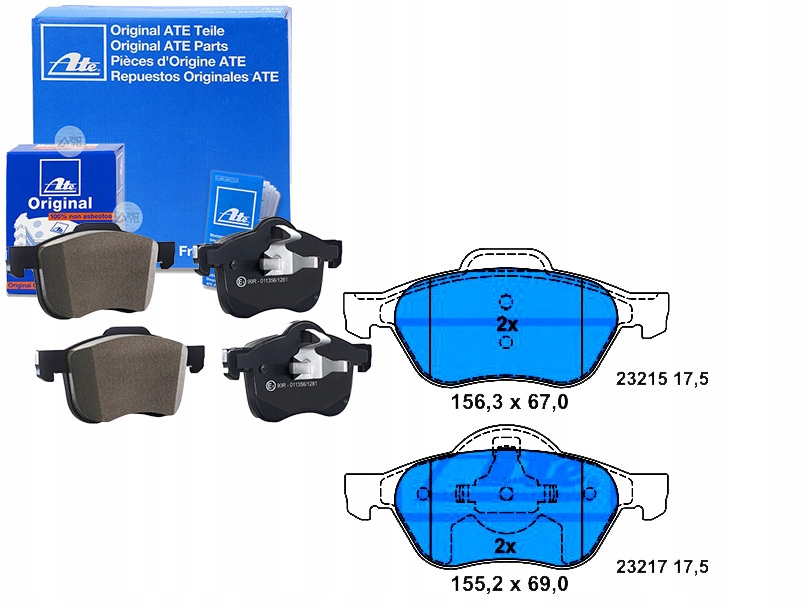 фото №1, Ate13.0460-7248.2 комплект тормозных колодок ham. перед renau + ассистент водителя #33