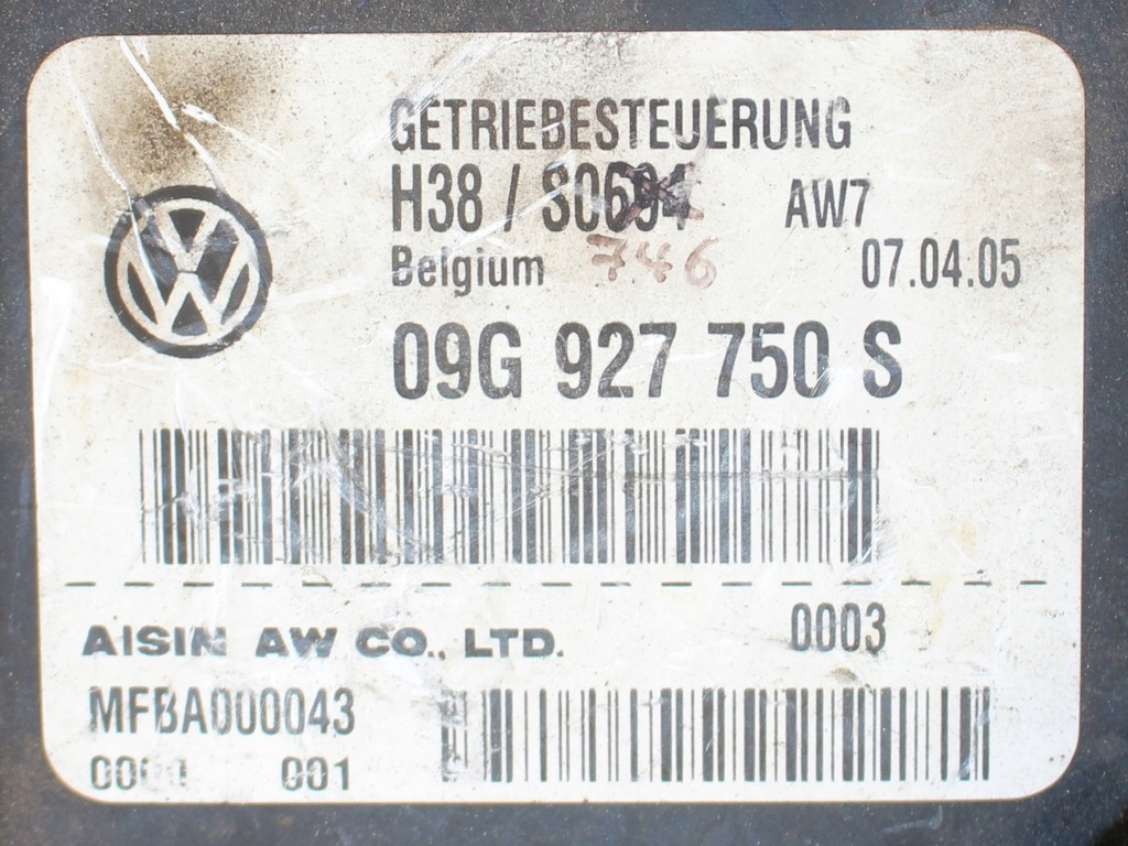 фото №14, Блок керування, модуль коробки 09g927750s - passat b6