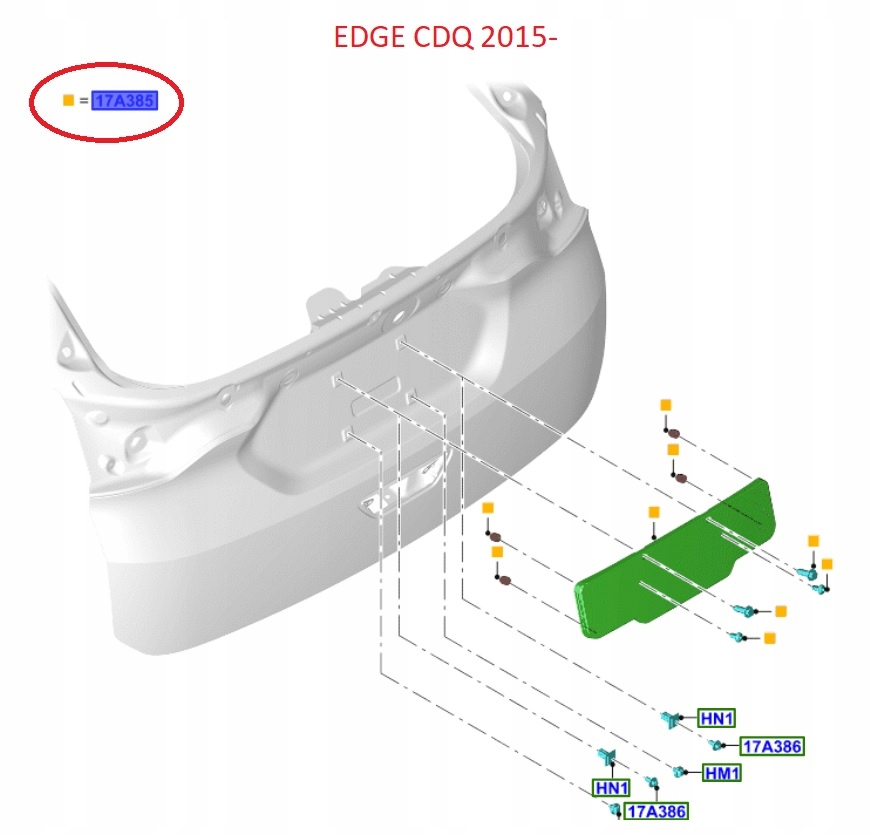 фото №14, Подкладка номерного знака регистрационный задняя edge 18- 2315713 _ kt4b-17n397-ea5yz9
