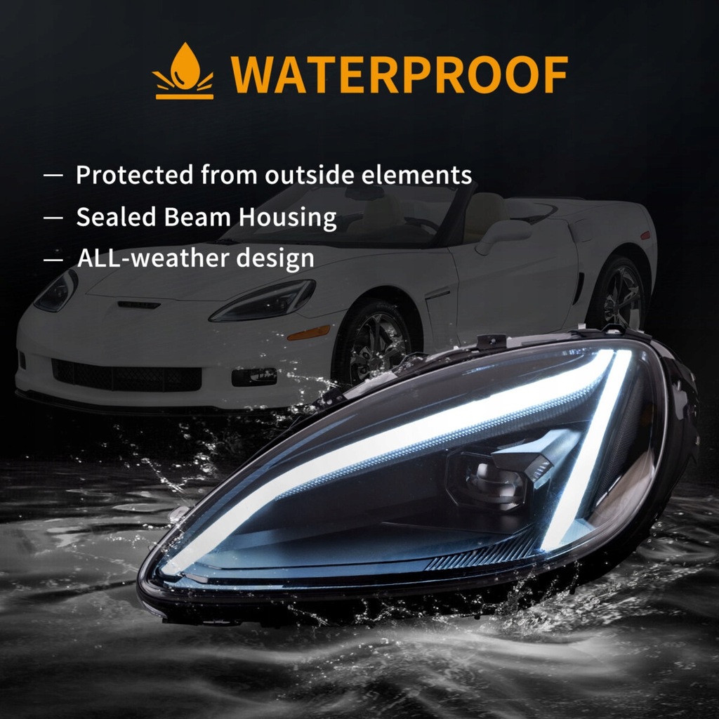 фото №6, Chevrolet corvette c6 лампа лампы перед led vland