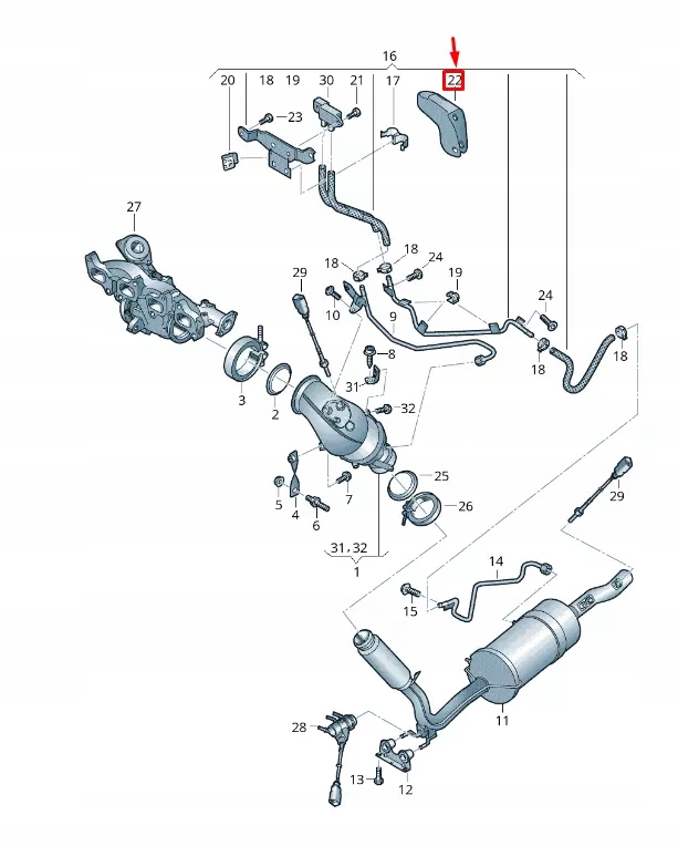 фото №1, Vw transporter t6 diff управление line heat protect. гильза 04l971461m