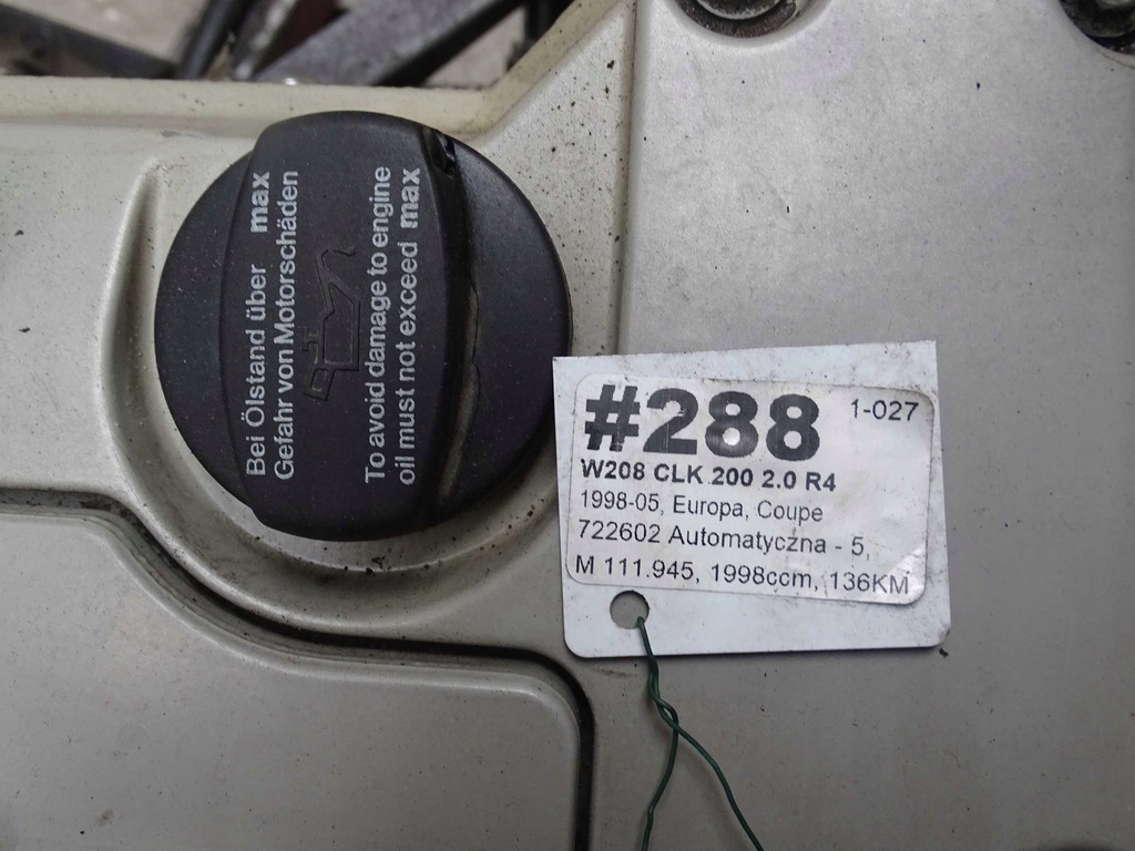 фото №8, Mercedes clk w208 2.0 блок двигателя двигателя двигатель 111945