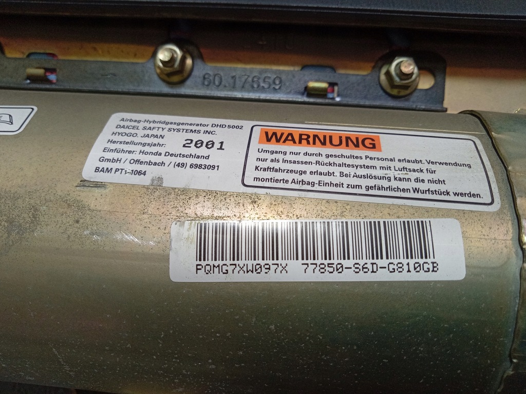 фото №5, Civic vii подушка безопасности пассажира заглушка eu 77850s6dg810