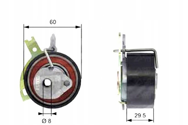 фото №2, Gates ролик натяжная ремень распределительного вала citroen c5 i