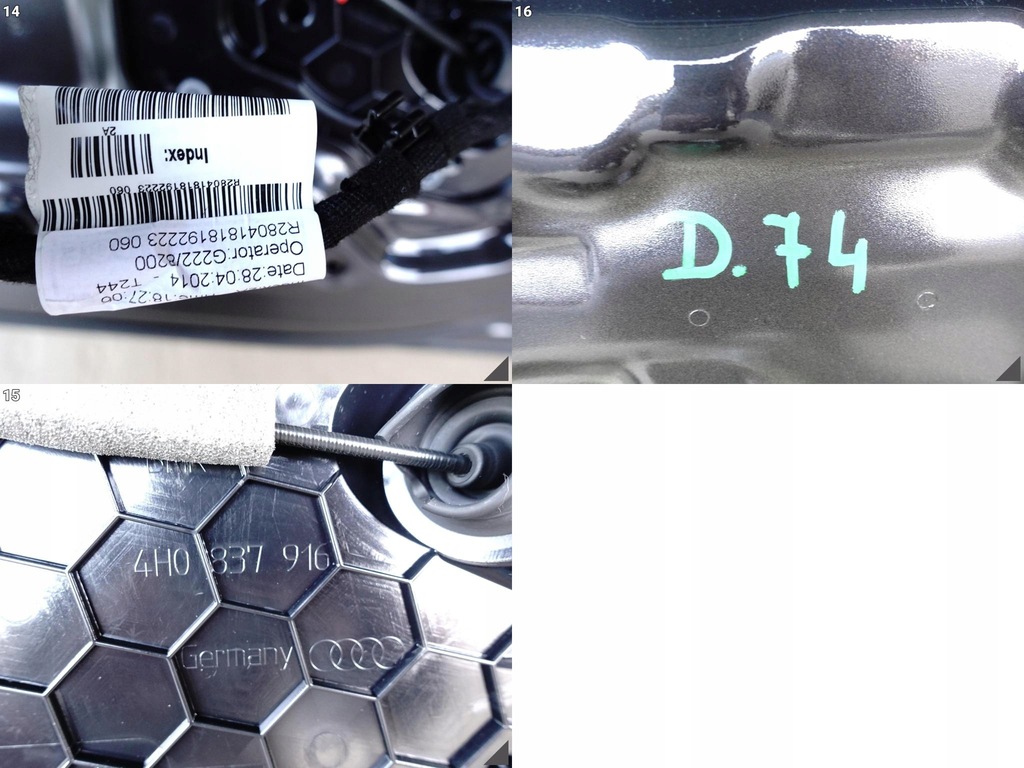 фото №12, Audi a8 s8 d4 4h0 09-17 lift дверь правое перед с стекло демонтаж kolor:4n4n