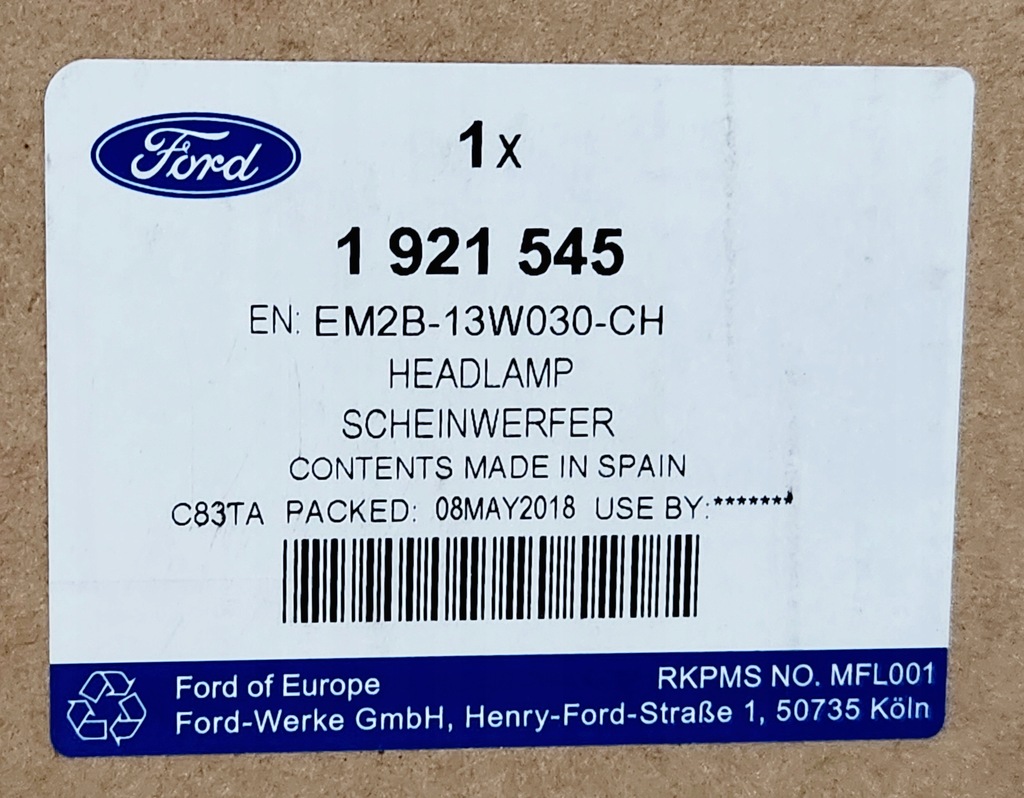 фото №8, Лампа передняя led правая ford s-max 15- nowa оригинальный номер