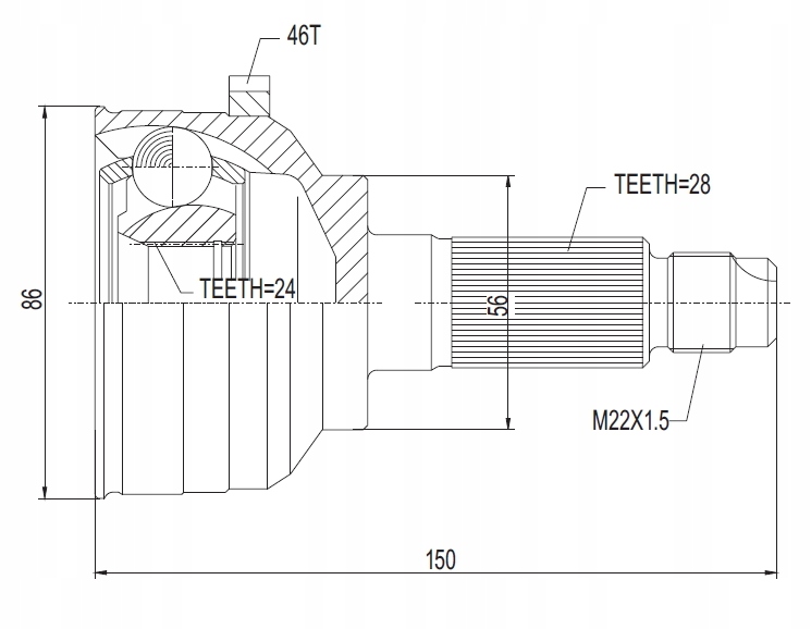 фото №2, Шарнір привідний зовнішній kia sephia clarus