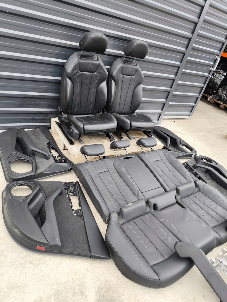 фото №14, Сиденье сиденья кожа комплект s line audi a4 b9 белый nić с подогревом !!!