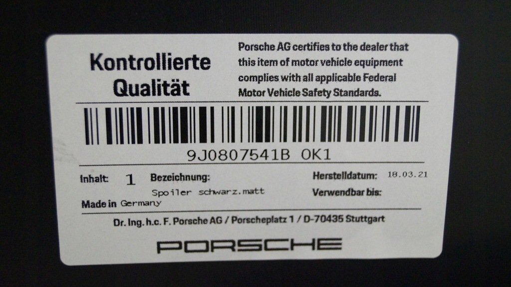 фото №7, Porsche taycan cross turismo 19- спойлер бампера