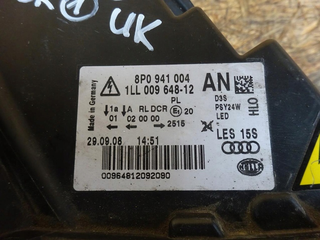 фото №9, Audi a3 s3 rs3 8p lift лампа правая перед передняя bixenon led 8p0941004an
