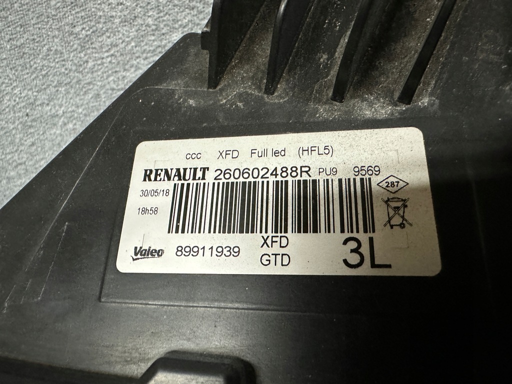 фото №7, Лампа renault talisman full led pure vision левая europa 89911939