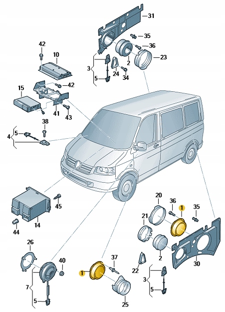 фото №11, Динамик низкочастотный перед vw t5 2010-2015 t6 2019