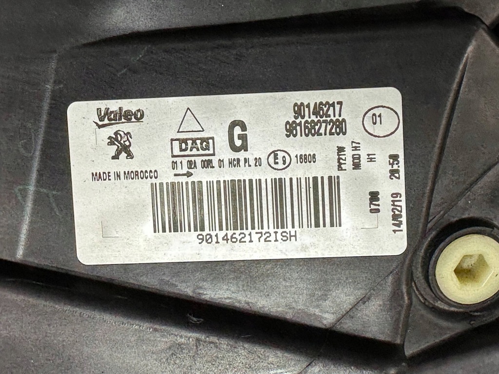 фото №8, Peugeot rifter лампа левая перед передняя h7 линза + led 9816827280