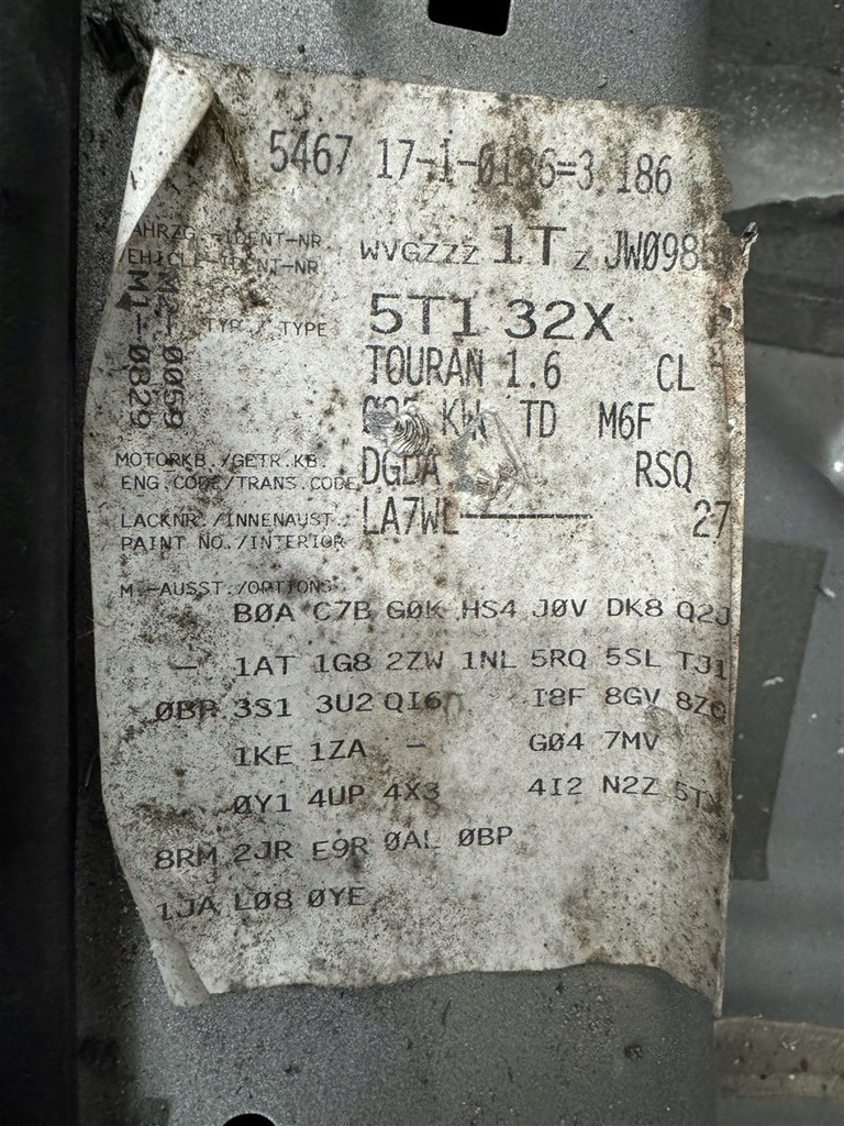 фото №8, Двигатель 1.6 tdi dgda dgd vw touran 115km 16-19 rok