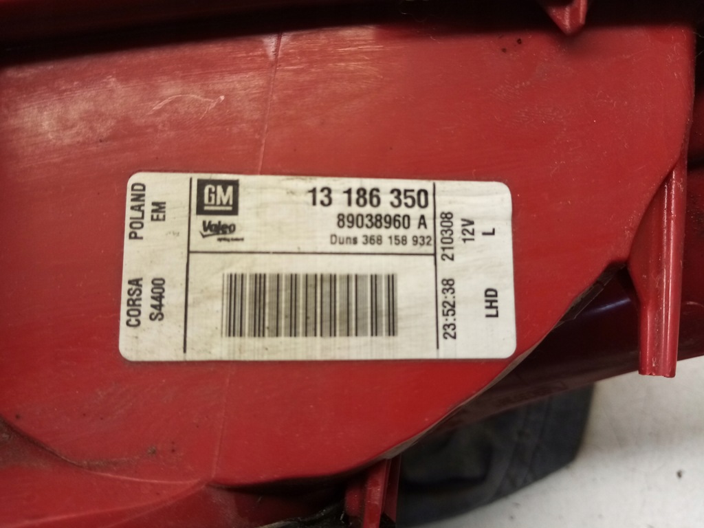 фото №14, Лампа ліва задня лівий задня opel corsa d lift 13186350 europa 3 двері вкладиш