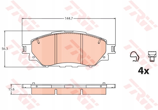 фото №1, Гальмівні колодки гальмівний. toyota hilux viii 15- перед