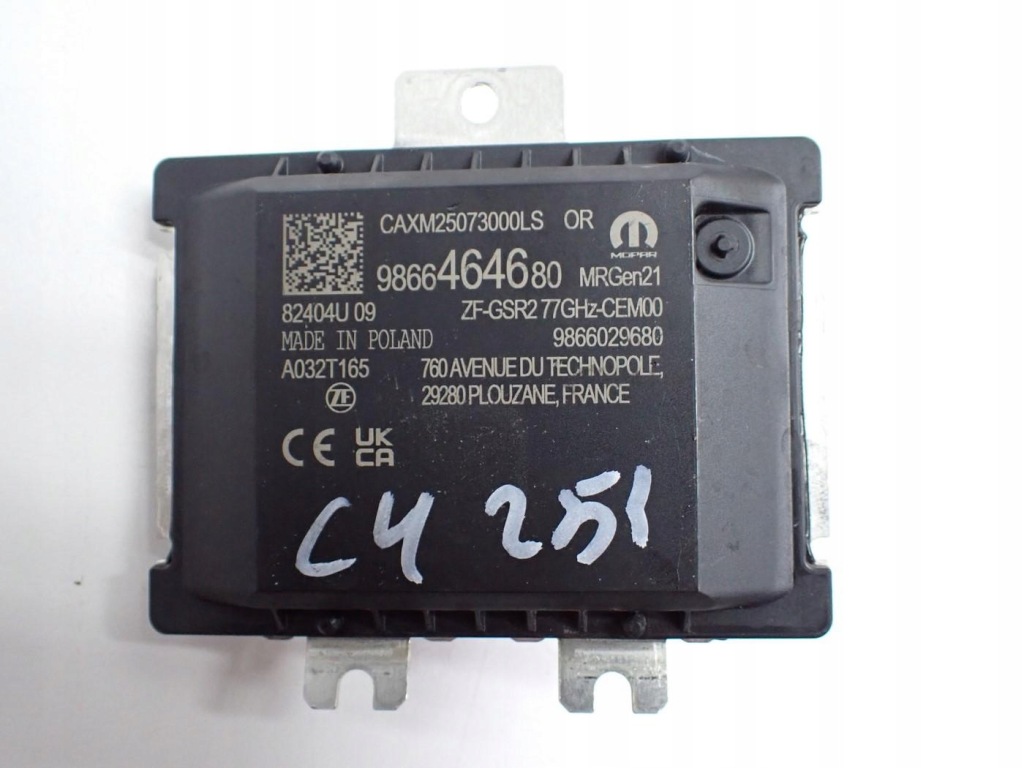 фото №1, Модуль блок керування радар 9866464680 lift citroen c4 iii 25r