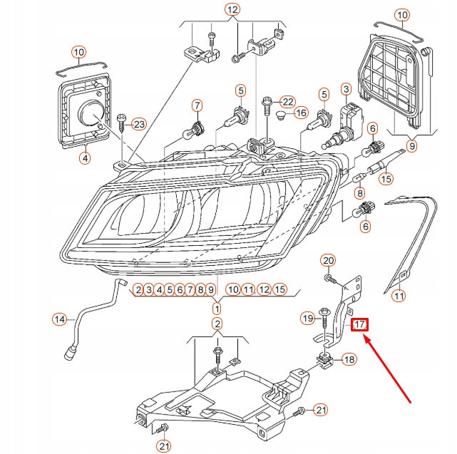 фото №8, Audi q5 8r передняя часть left фара retaining plate 8r0941355