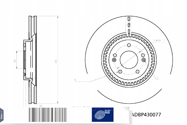 фото №16, Blue print adbp430077 диск тормозная