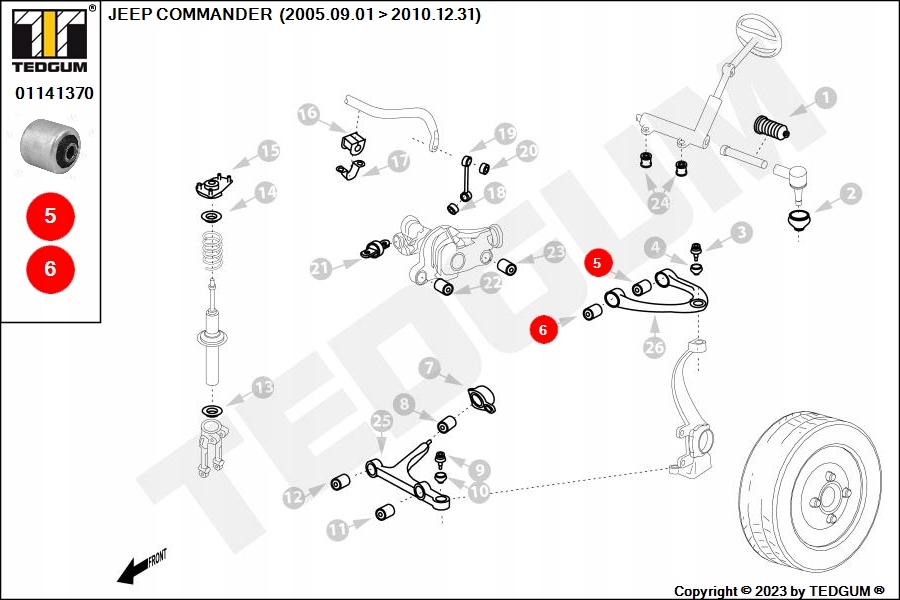 фото №13, Втулка рычага передний верхний prz=tyl 01141370/ted