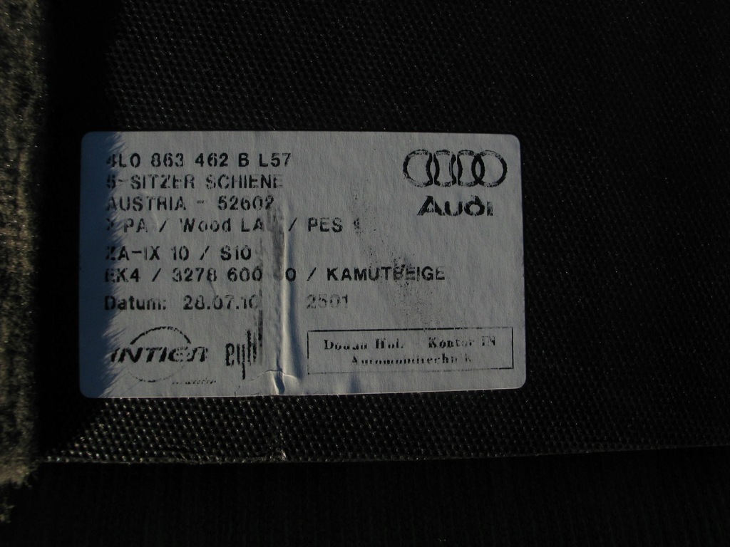 фото №10, Обшивка підлога багажника audi q7 05-15r. 4l 4l0 4l0863462b світла