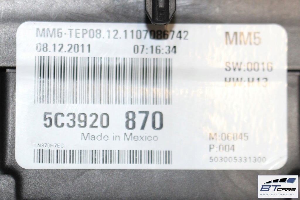 фото №6, Vw the beetle набор стартовый запуск автомобиля автомобиля 5c3920870 06j906027c