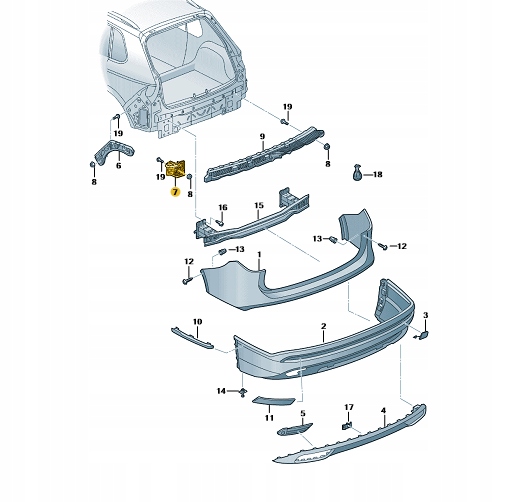 фото №1, Напрямна напрямна бампера seat tarraco задня правий