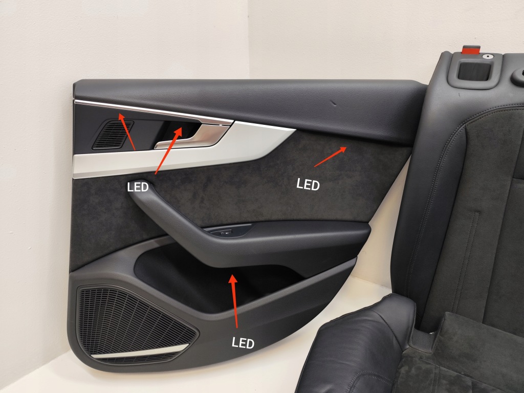 фото №13, Audi a4 b9 sedan сидіння заднє сидіння обшивки тунель шкіра alcantara