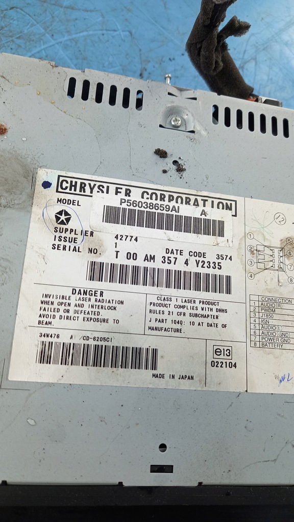 фото №3, Радіо chrysler sebring 06r