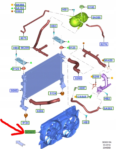 Купить Вентилятор радиатора ford mustang mk6 2.3
