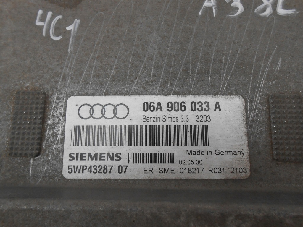 фото №8, Audi a3 8l ecu блок керування двигуна бортовий комп'ютер 06a906033a 5wp43287 car-stal